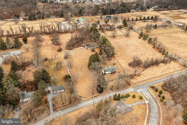 drone / aerial view with a rural view