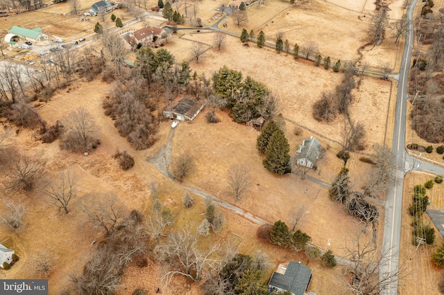 drone / aerial view with a rural view