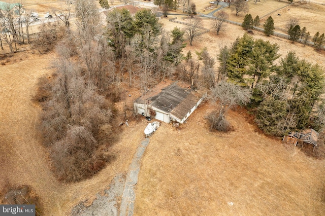 drone / aerial view featuring a rural view