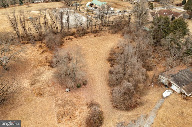 drone / aerial view with a rural view