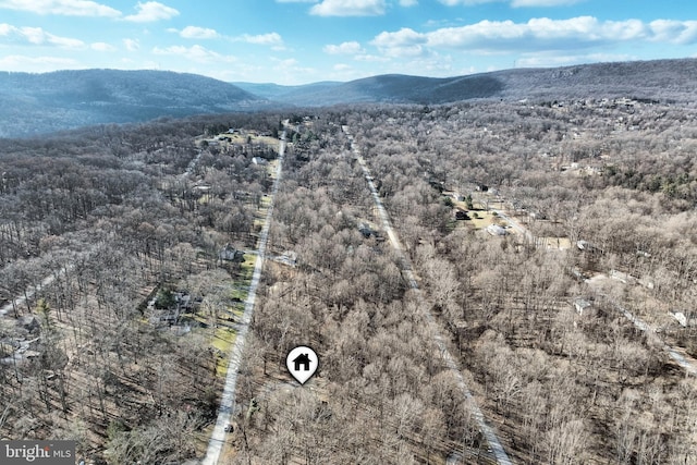 drone / aerial view with a mountain view