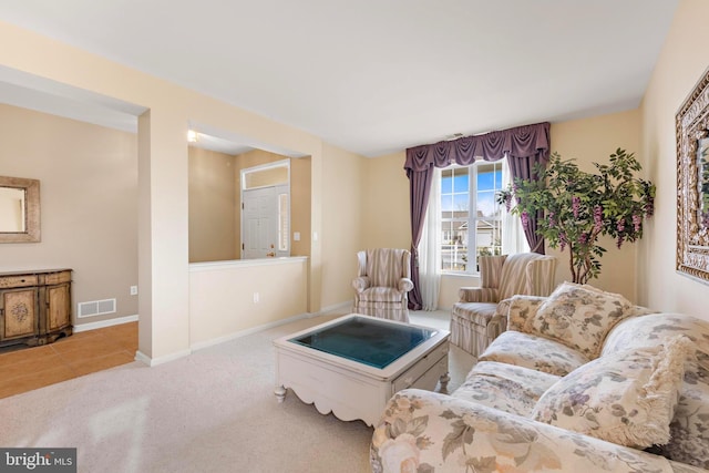 view of carpeted living room