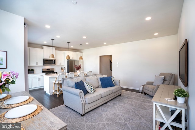 living room featuring wood-type flooring