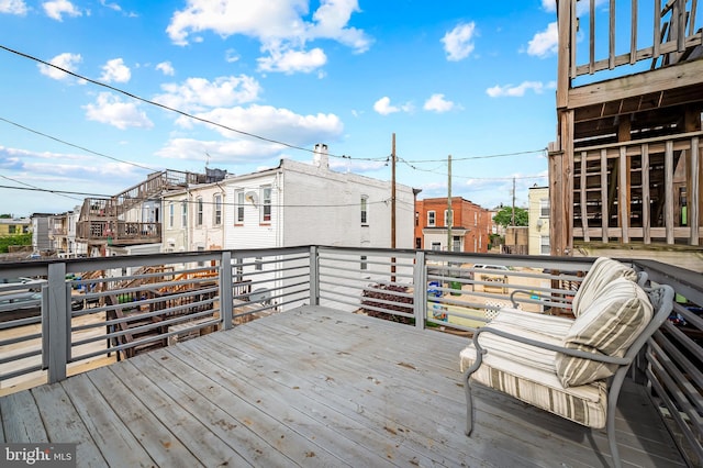 3100 E Lombard St, Baltimore, MD 21224 - wooden deck with a residential view