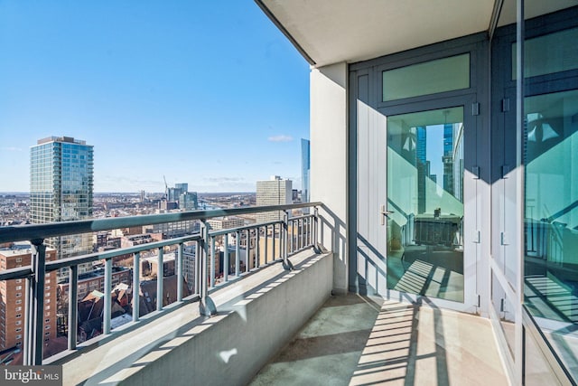 balcony with a city view