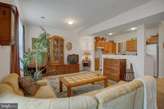 living room with visible vents