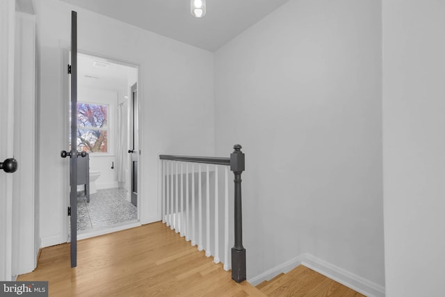 hallway featuring wood-type flooring