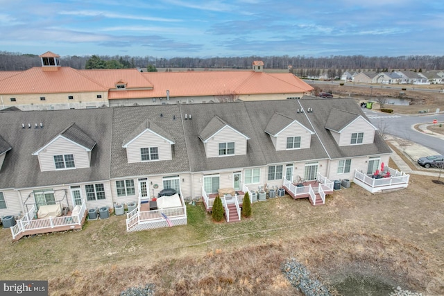 103 Candor Ln, Dover, DE 19901 - exterior space with a shingled roof, a wooden deck, and a residential view