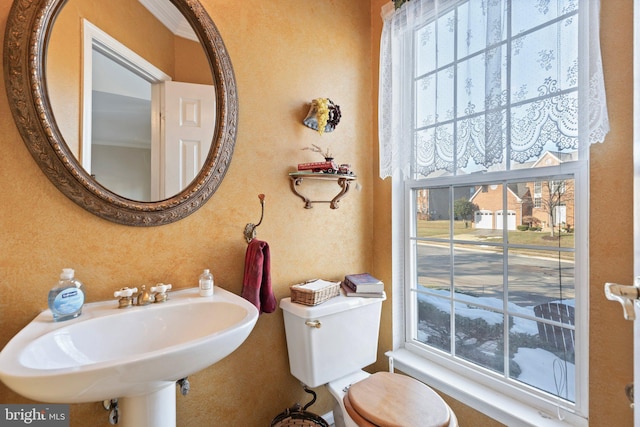 bathroom with sink and toilet