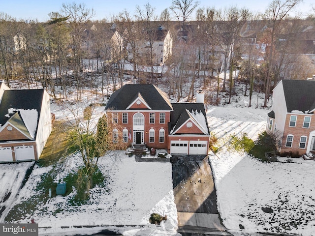 view of snowy aerial view