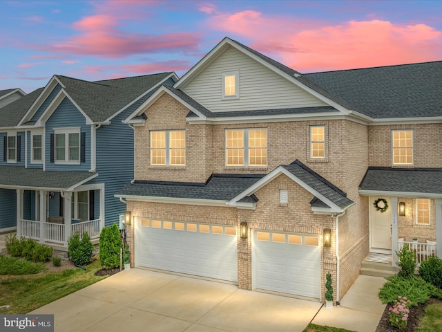 view of front of house with a garage