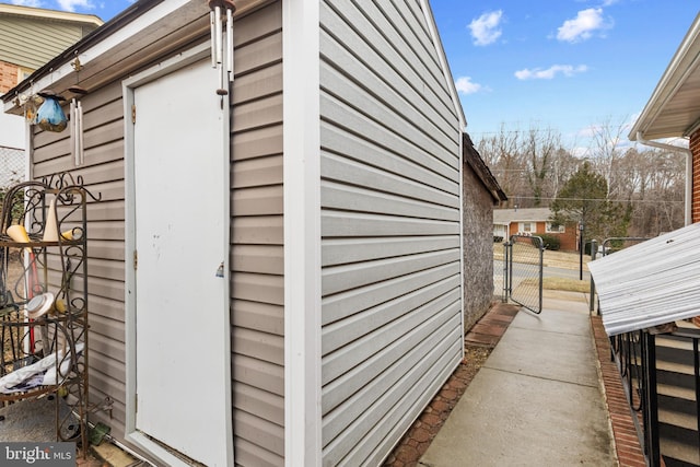 exterior space with a gate