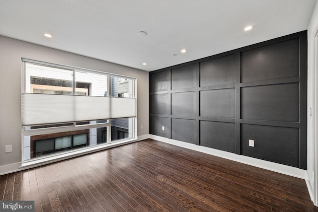 1647 E Eyre St Unit 6, Philadelphia, PA 19125 - spare room with dark wood-type flooring, baseboards, and recessed lighting
