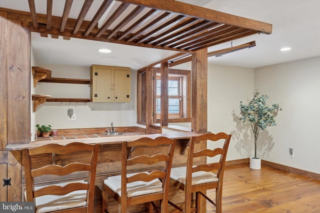 kitchen with light wood-type flooring