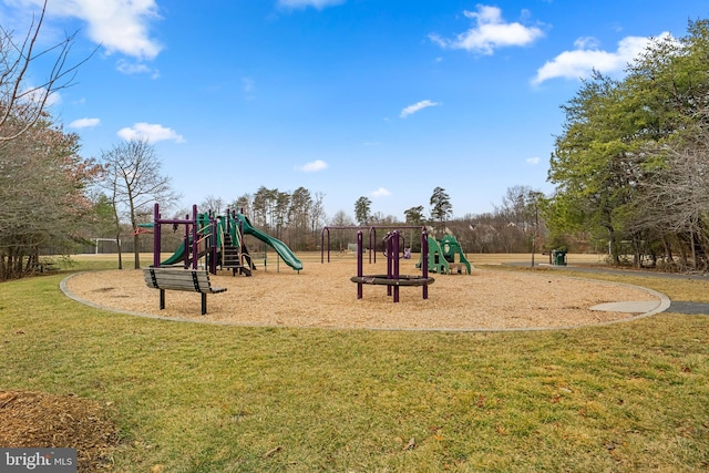 community playground with a yard