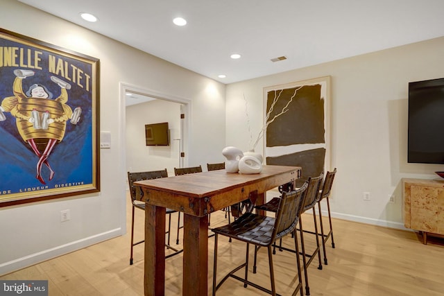 dining area featuring light hardwood / wood-style floors