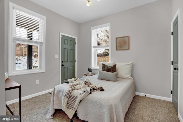 view of carpeted bedroom