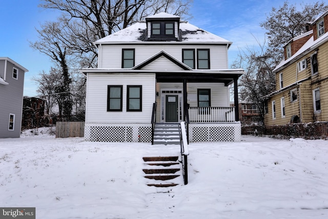 view of front of house featuring covered porch