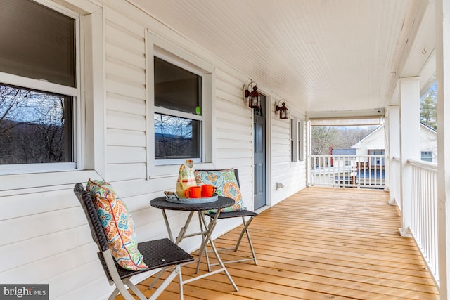 deck with a porch