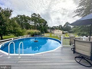 outdoor pool with a deck