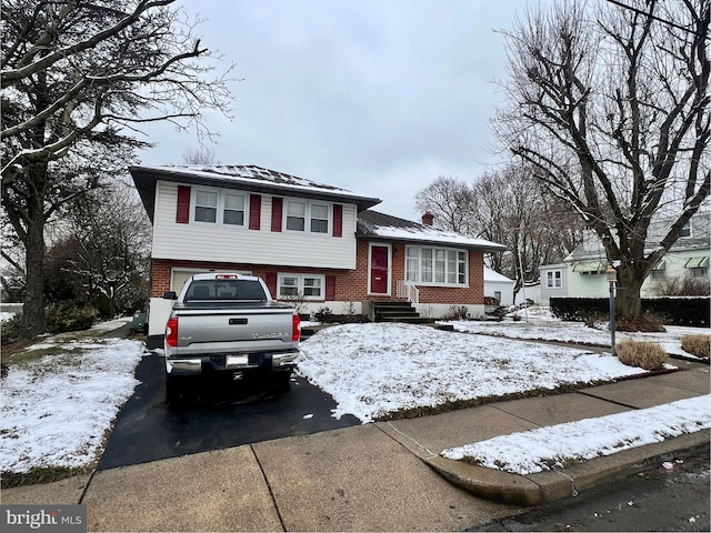 tri-level home with a garage