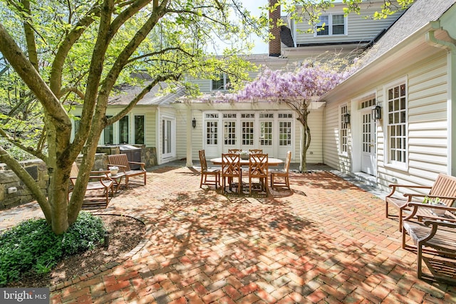 view of patio / terrace featuring french doors