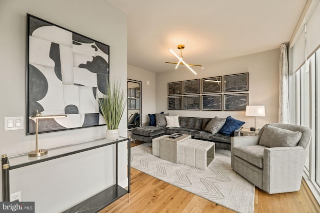 living room featuring hardwood / wood-style flooring