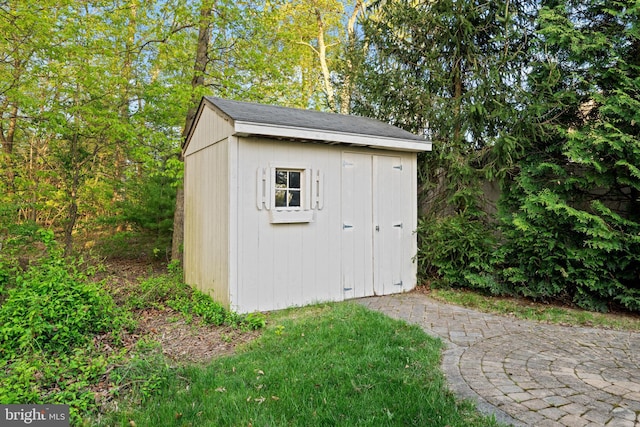 view of shed