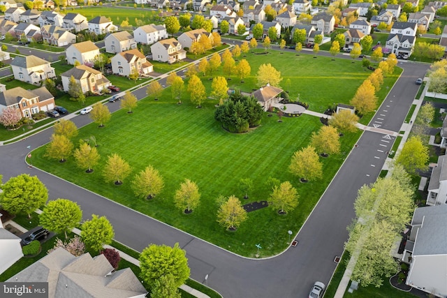 drone / aerial view with a residential view