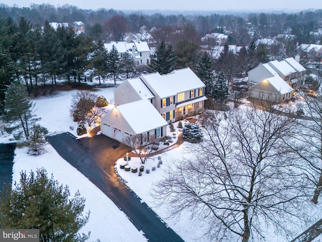 view of snowy aerial view