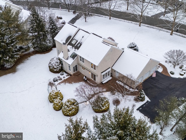 view of snowy aerial view