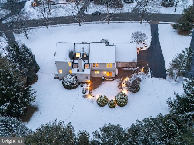 view of snowy aerial view