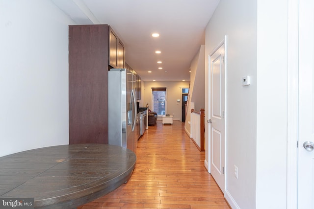 hall featuring light hardwood / wood-style floors