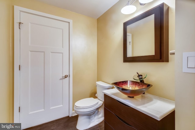 bathroom with toilet and vanity