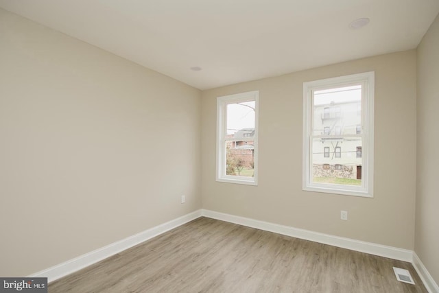 empty room featuring light hardwood / wood-style flooring