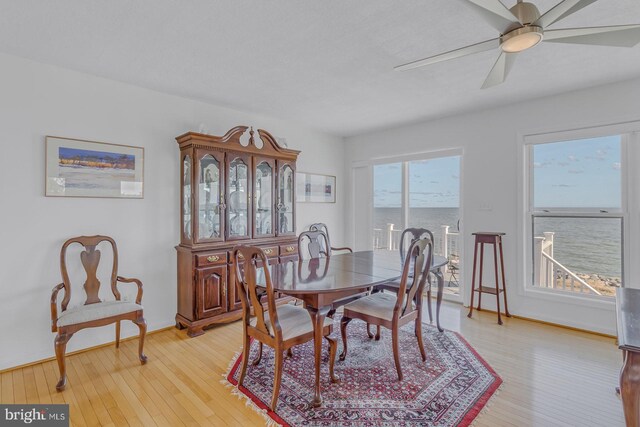 3 Ingram Bay Dr, Heathsville, VA 22473 - dining area featuring light wood-style flooring and ceiling fan