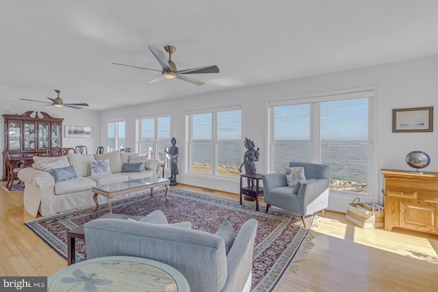 3 Ingram Bay Dr, Heathsville, VA 22473 - living room featuring ceiling fan and light wood-style floors