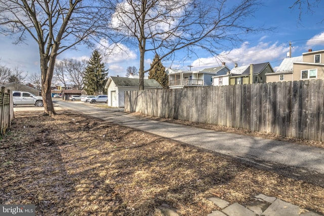 view of road with a residential view