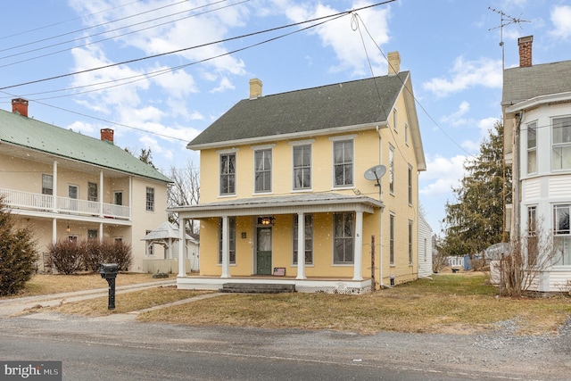 view of front of home featuring covered porch