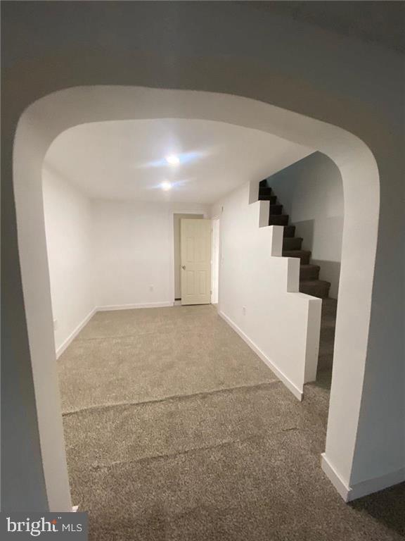 interior space featuring carpet flooring