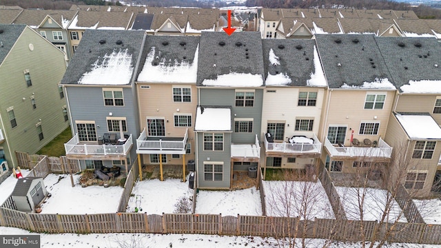 view of snowy aerial view