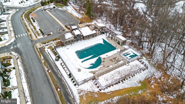 view of snowy aerial view