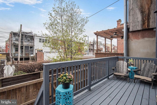 deck featuring a pergola