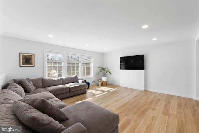 living room featuring light hardwood / wood-style floors