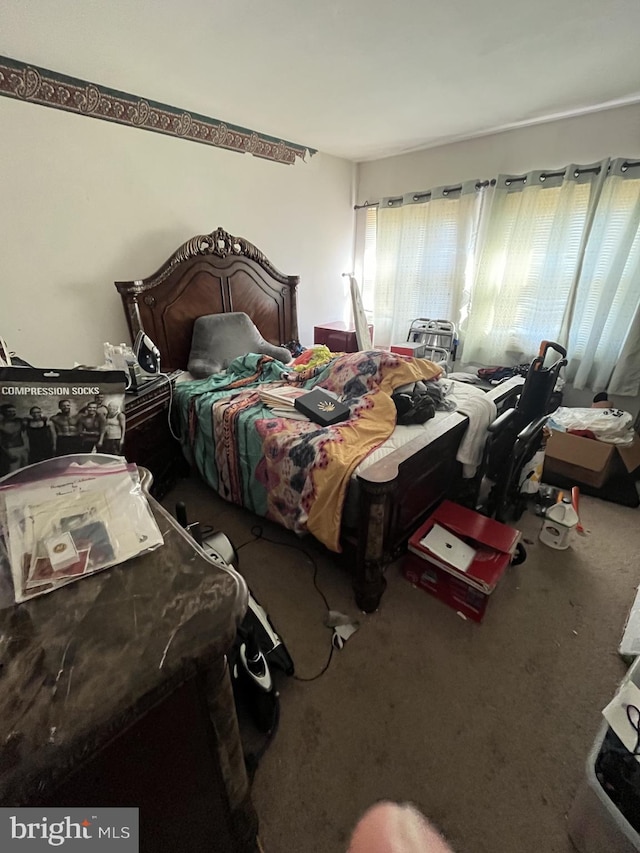 bedroom featuring carpet