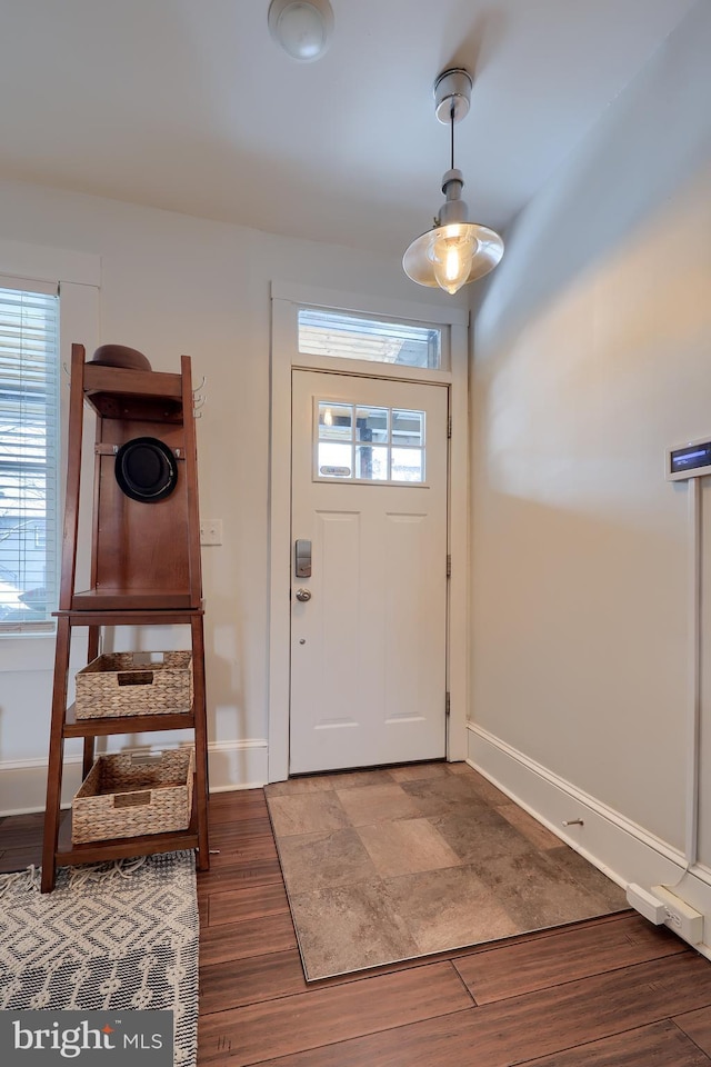 entryway featuring dark hardwood / wood-style flooring