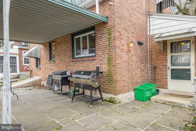 view of patio featuring grilling area