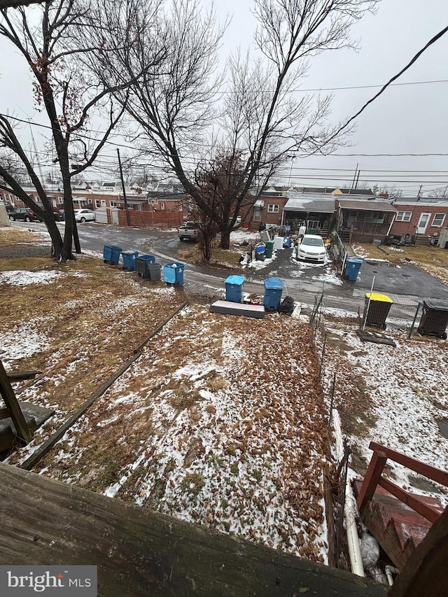 view of snowy yard