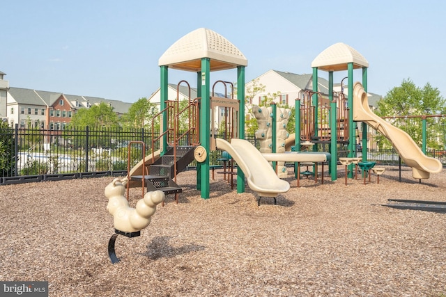 community play area with fence