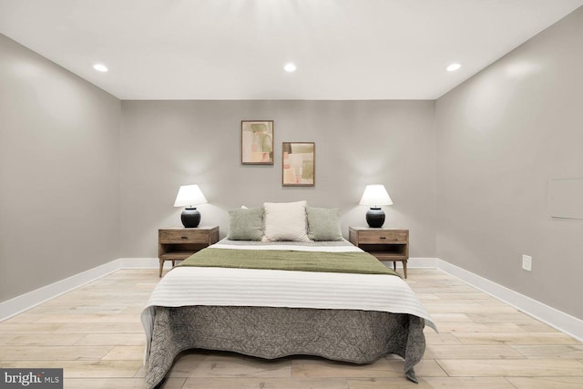 bedroom with wood-type flooring